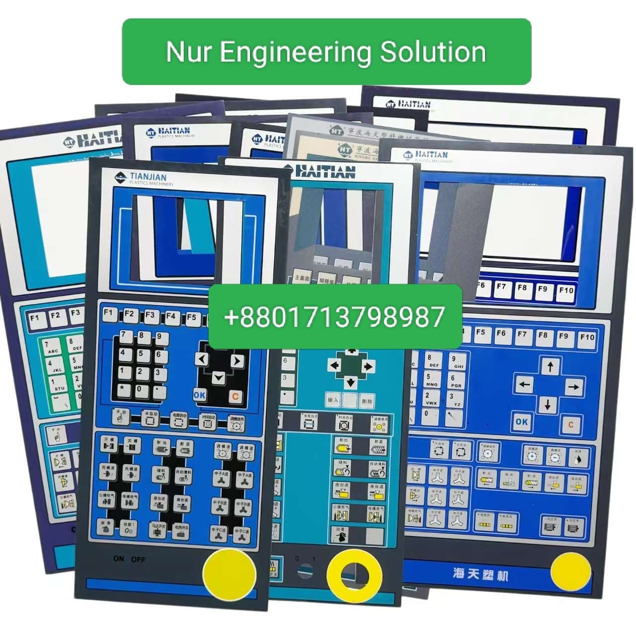 Sticker for injection molding machine