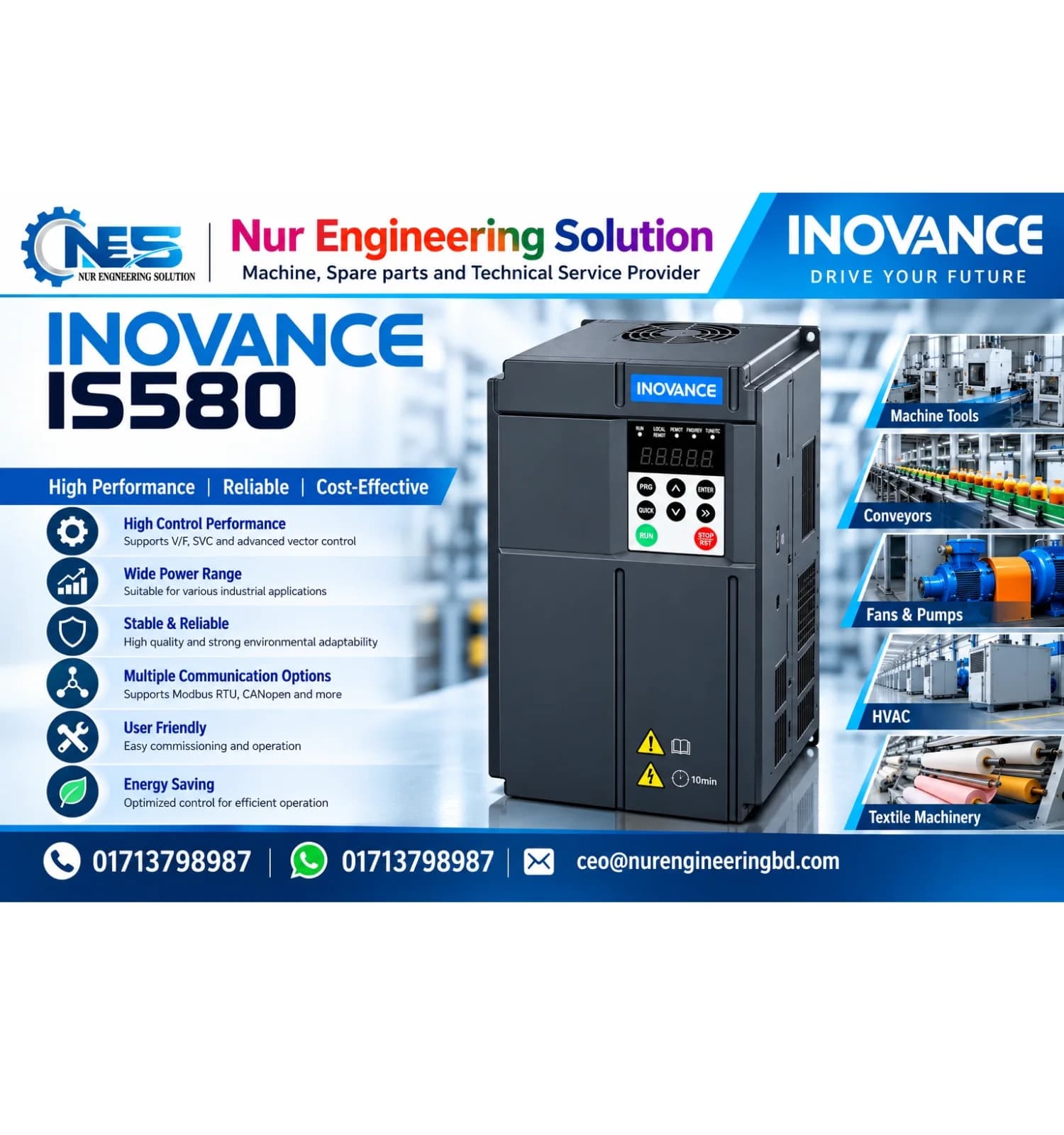 INOVANCE Servo Drive IS580T040-R1 / 22KW