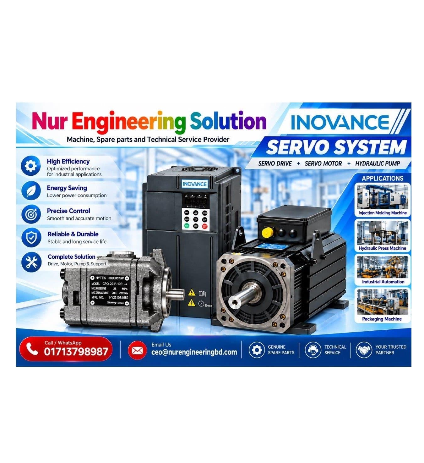 Servo motor AC Permanent Magnet Synchronous servo Motor 22KW 45A 380V AC power rpm 1700 / 2000